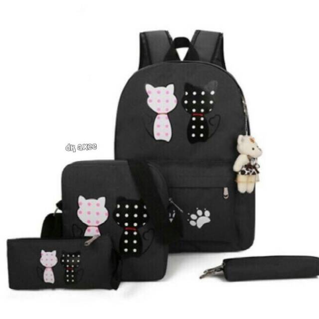 Backpack 4in1dua kucing free Boneka