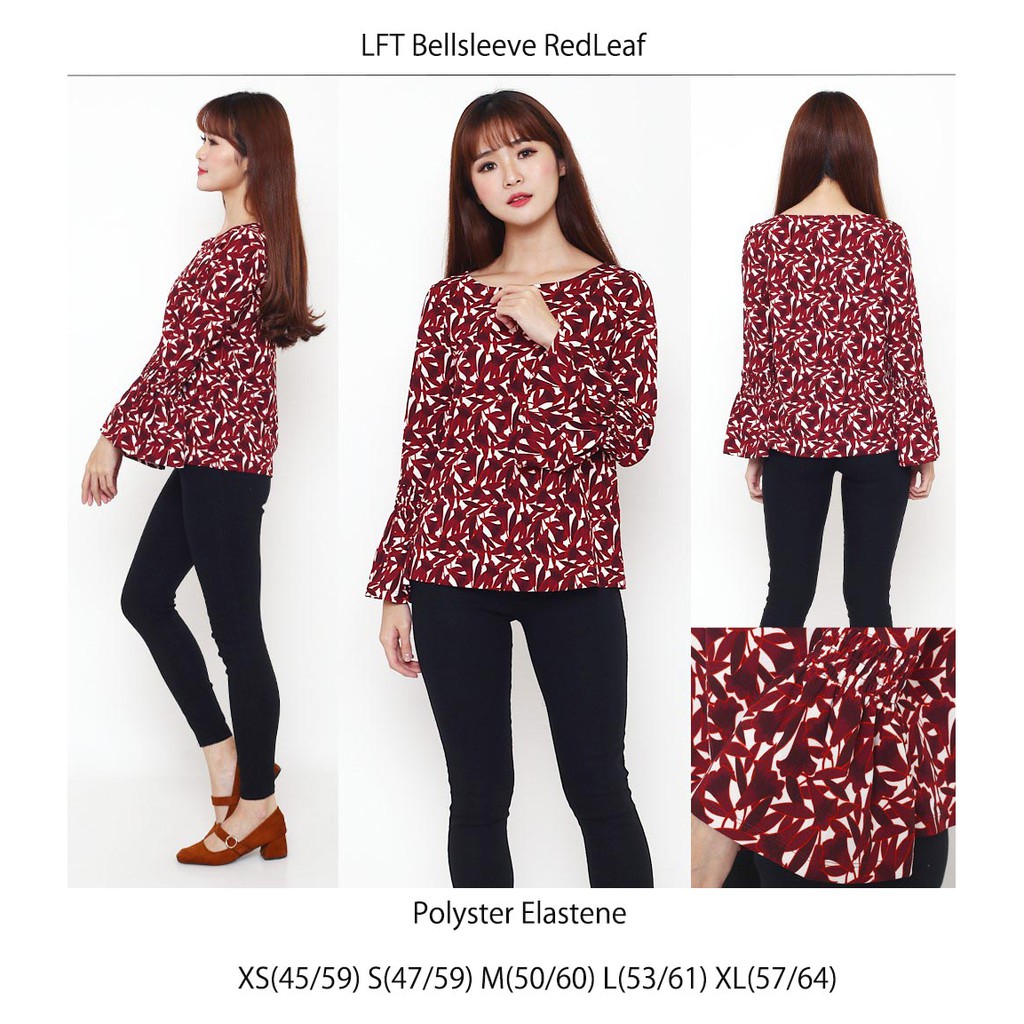 Loft Bellsleeve Print redleaf