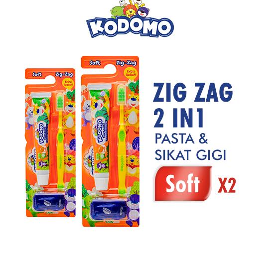 ✨IMPORT✨ Kodomo Toothbrush Zigzag-2In1 x2