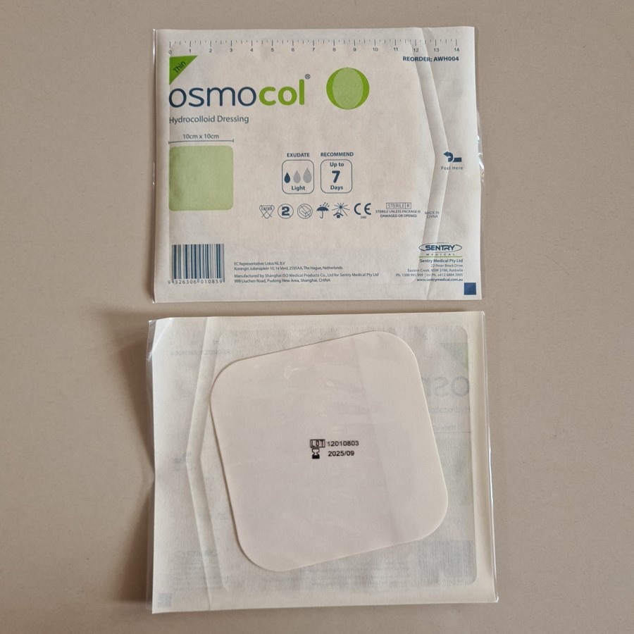 Hydrocolloid Dressing Extra Thin 10cm x 10cm / Osmocol