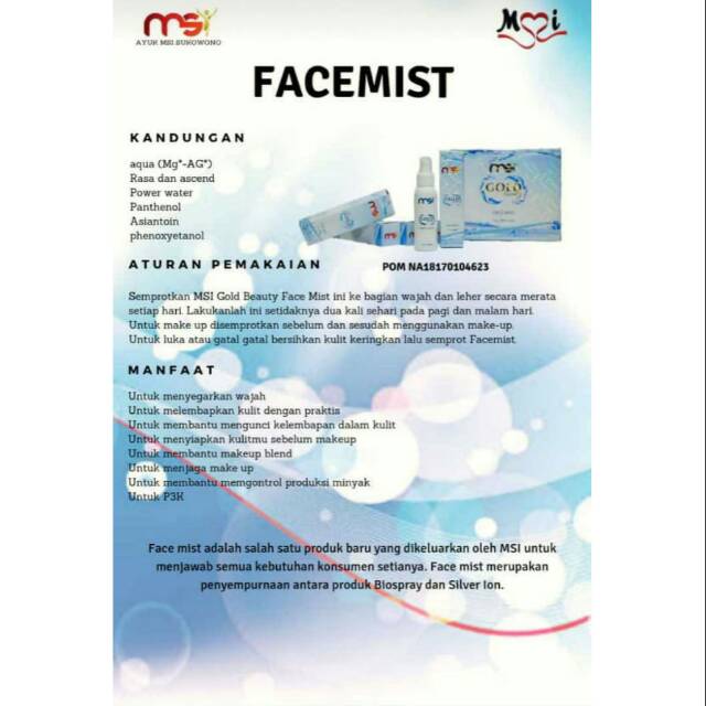 Face mist MSI
