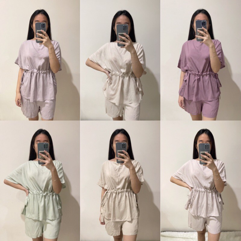Jasmine Set - Setelan Rayon / Setelan Atasan dan Celana Pendek