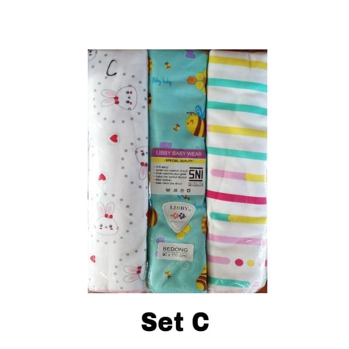 DISKON Bedong Cotton Kaos Libby (3 pc)