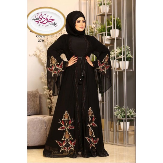 PO abaya hitam bunga cantik  MESIR IMPORT