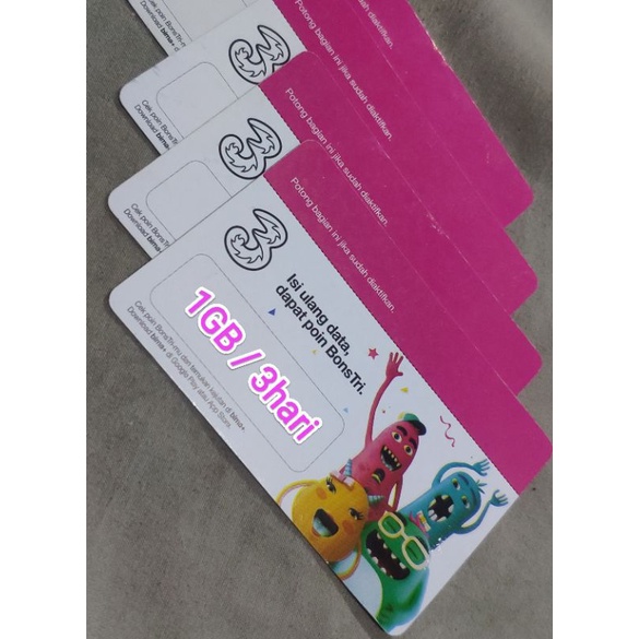 voucher Three 1GB / 3Hari