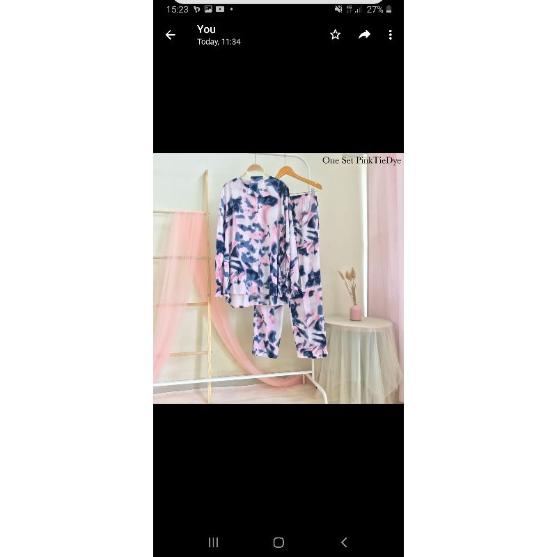 one set pink tye dye