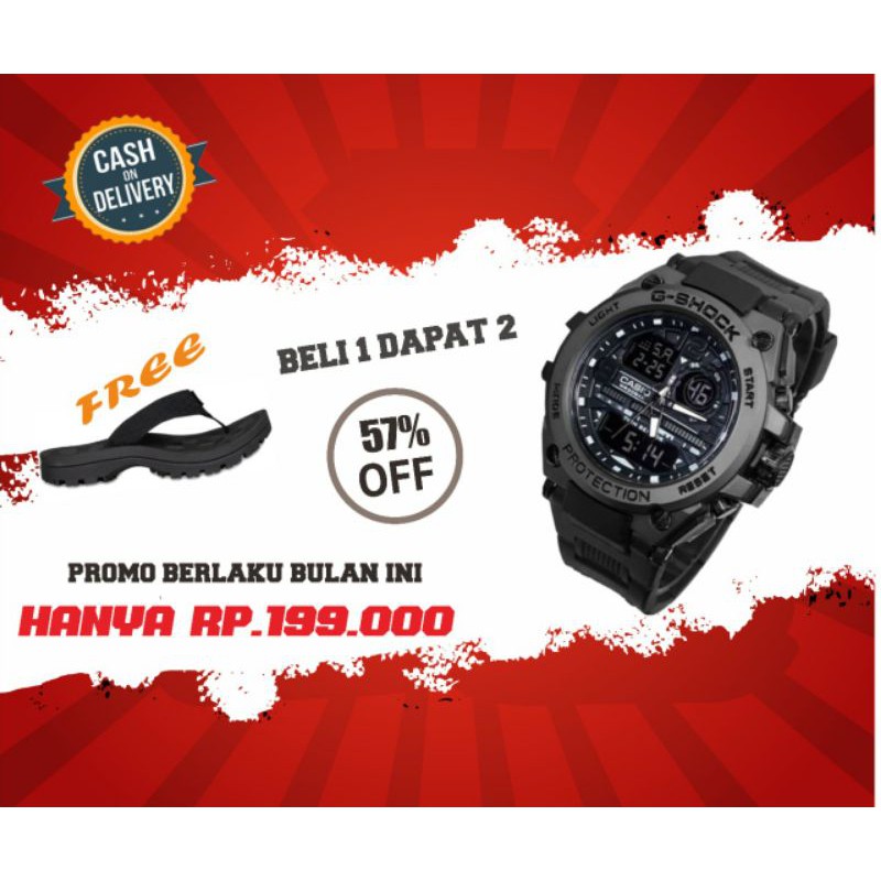 Jam tangan Bonus Sendal flip