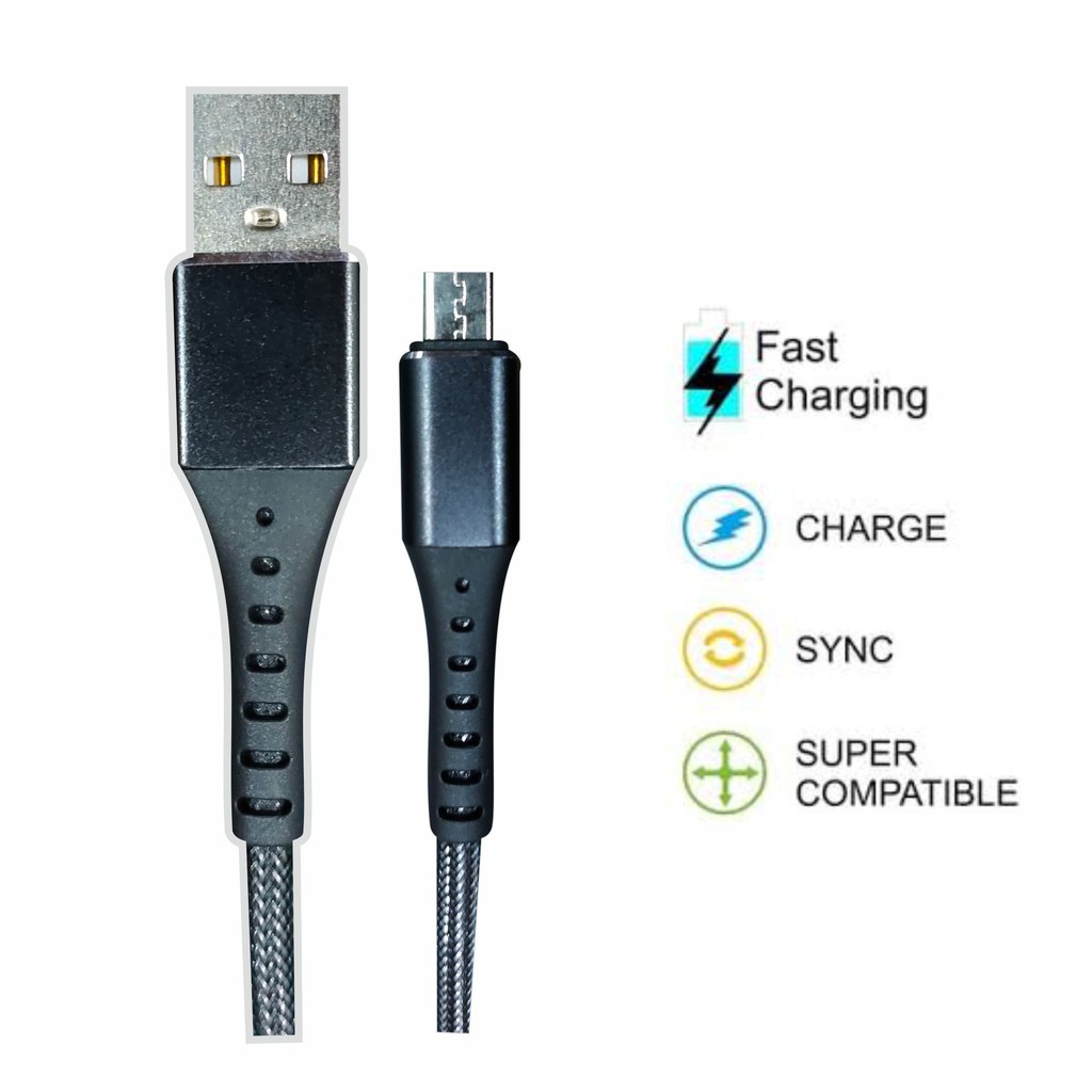 Kabel Data Dan Charging Micro Usb 2.4A Fast Charging