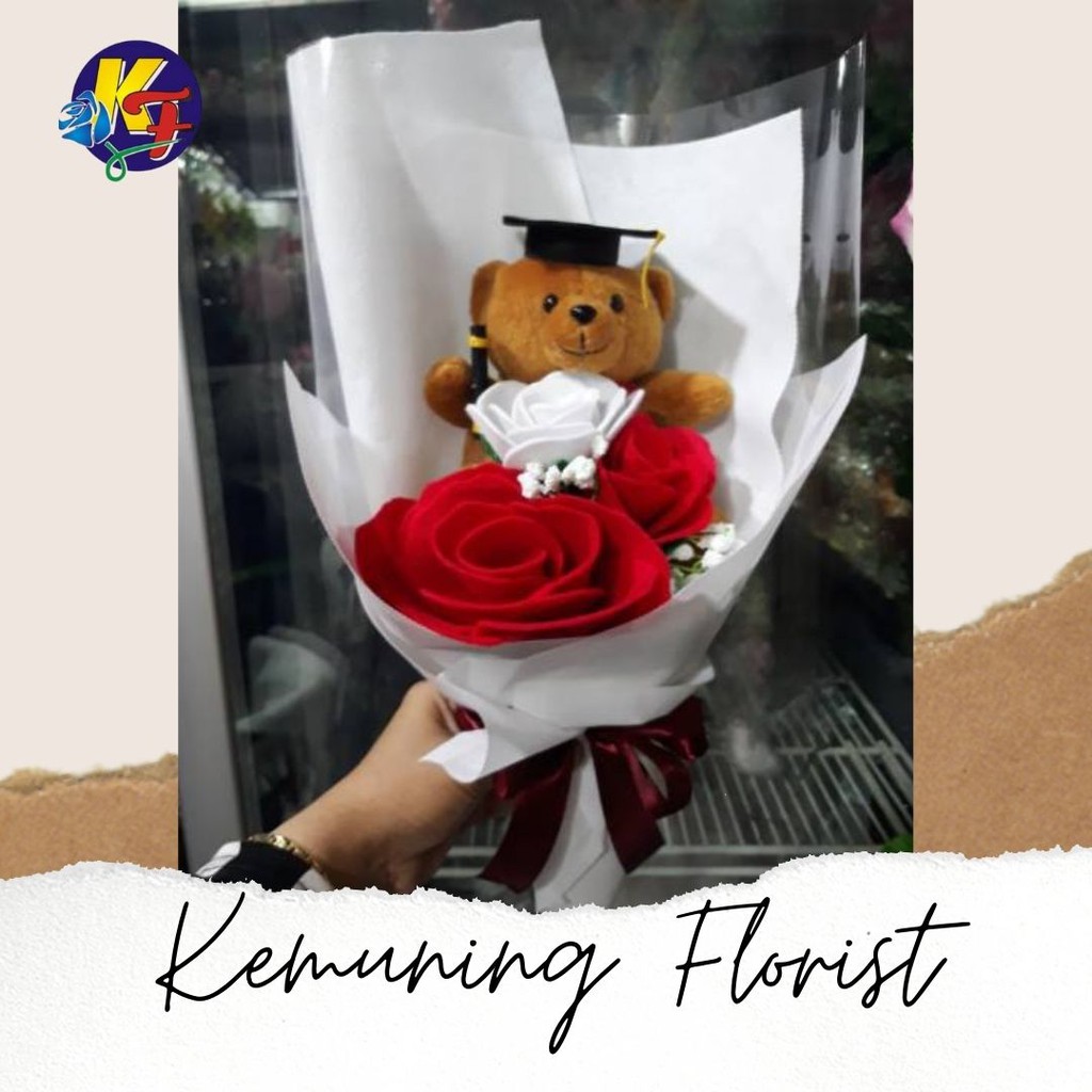 Hand buket flanel + boneka