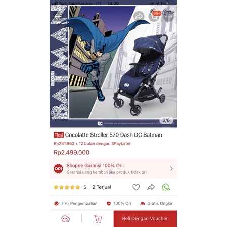 stroller cocolatte batman preloved