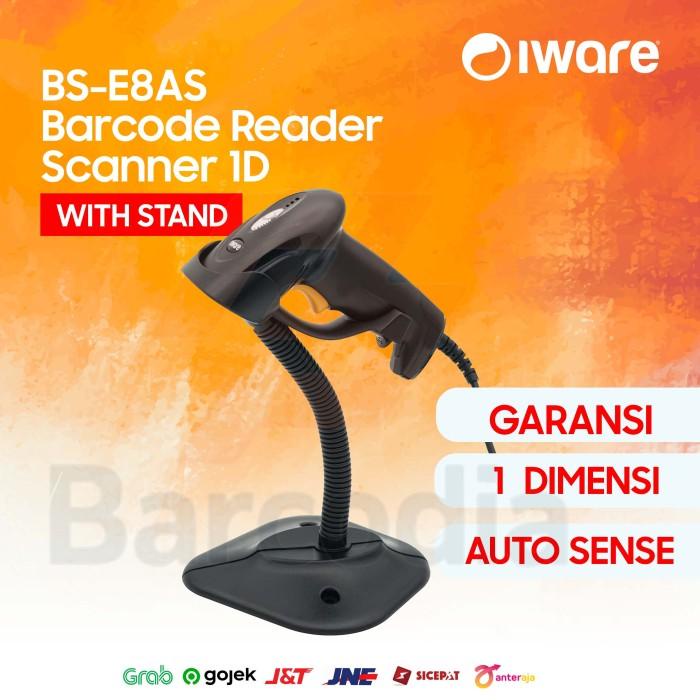 Scanner | 1D Laser Barcode Scanner Iware Bs - E8As Auto Stand Usb Garansi