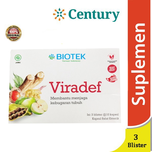 Biotek Viradef 3 Blister @10 Kapsul / Suplemen / Kesehatan