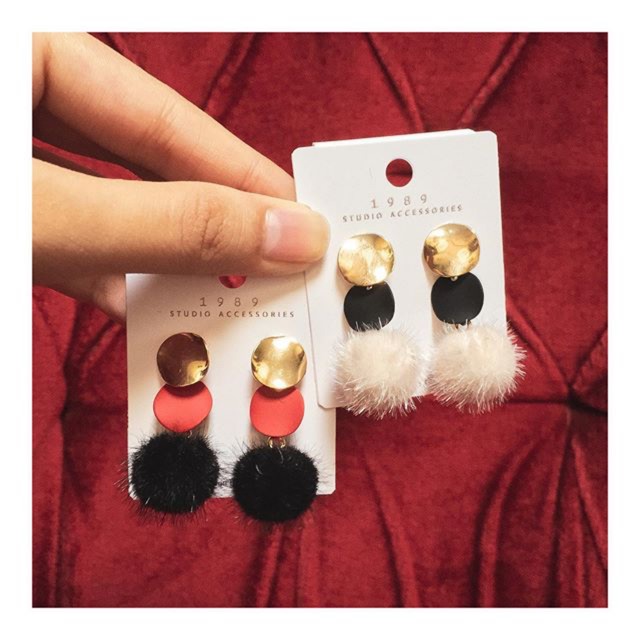 Anting Triple pom pom
