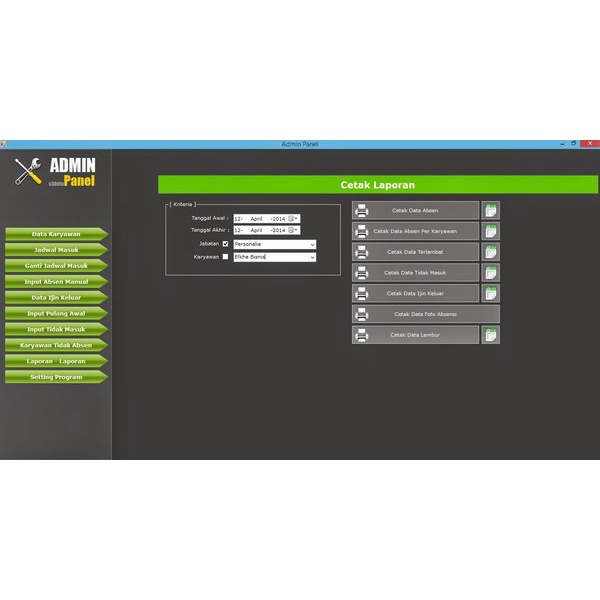 Software Absensi Karyawan V. Build 11 Full Version Lifetime