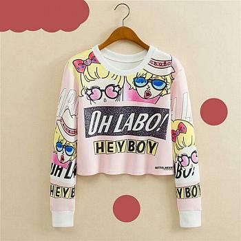 YS-SWEATER CROP OHLABO