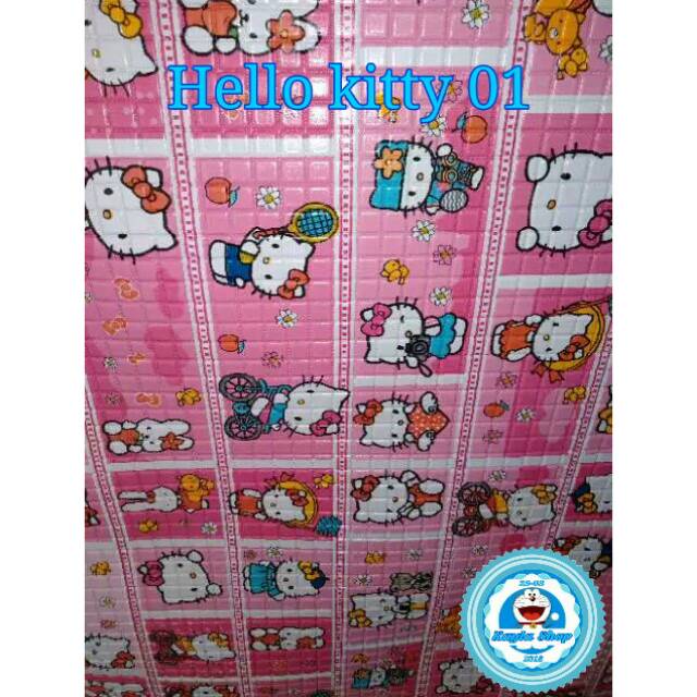 Perlak bayi motif Hello kitty