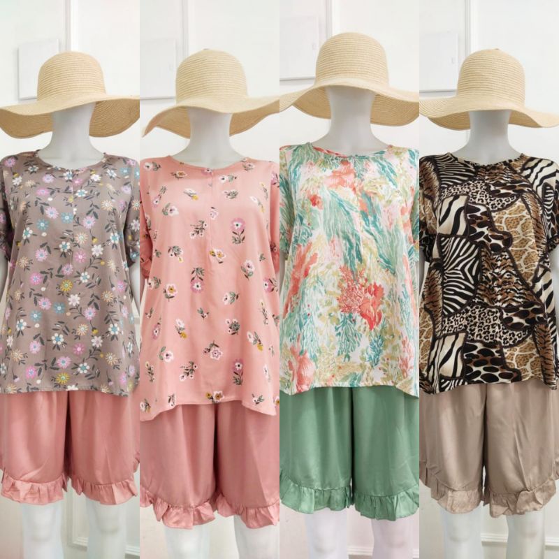 set celana ruffle