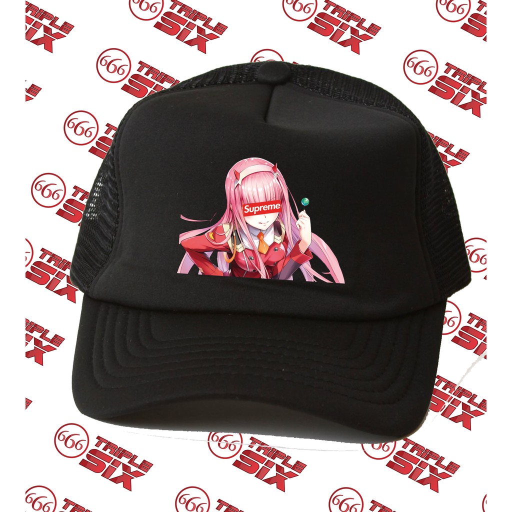 Topi Trucker Anime 002 Zero Two red box