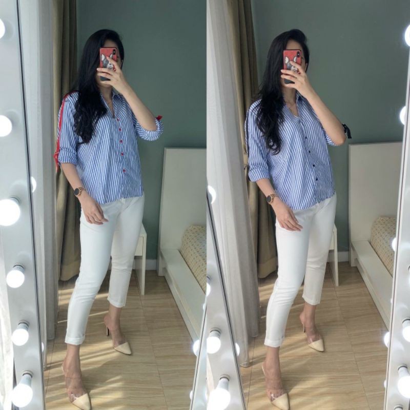 Zara List Stripe Blouse