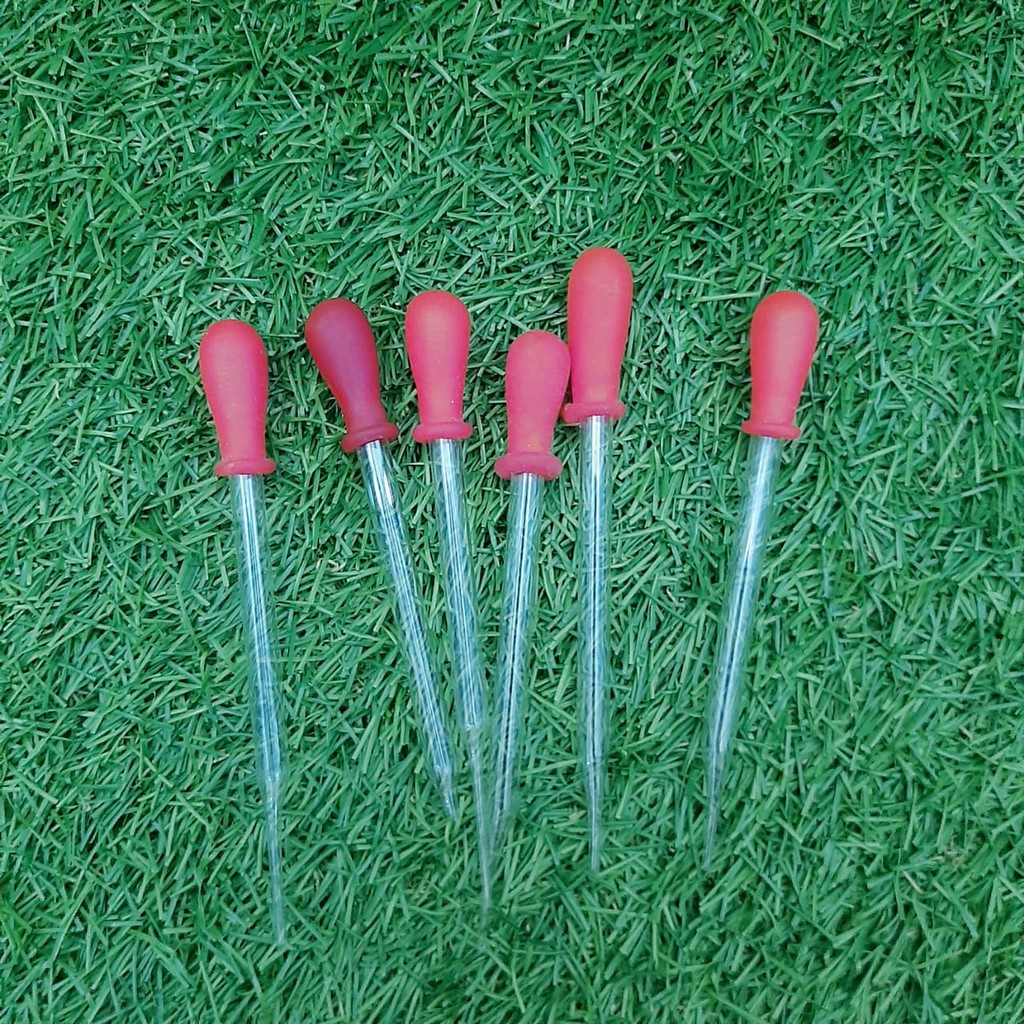 Pipet Tetes Kaca Pendek Dot Merah
