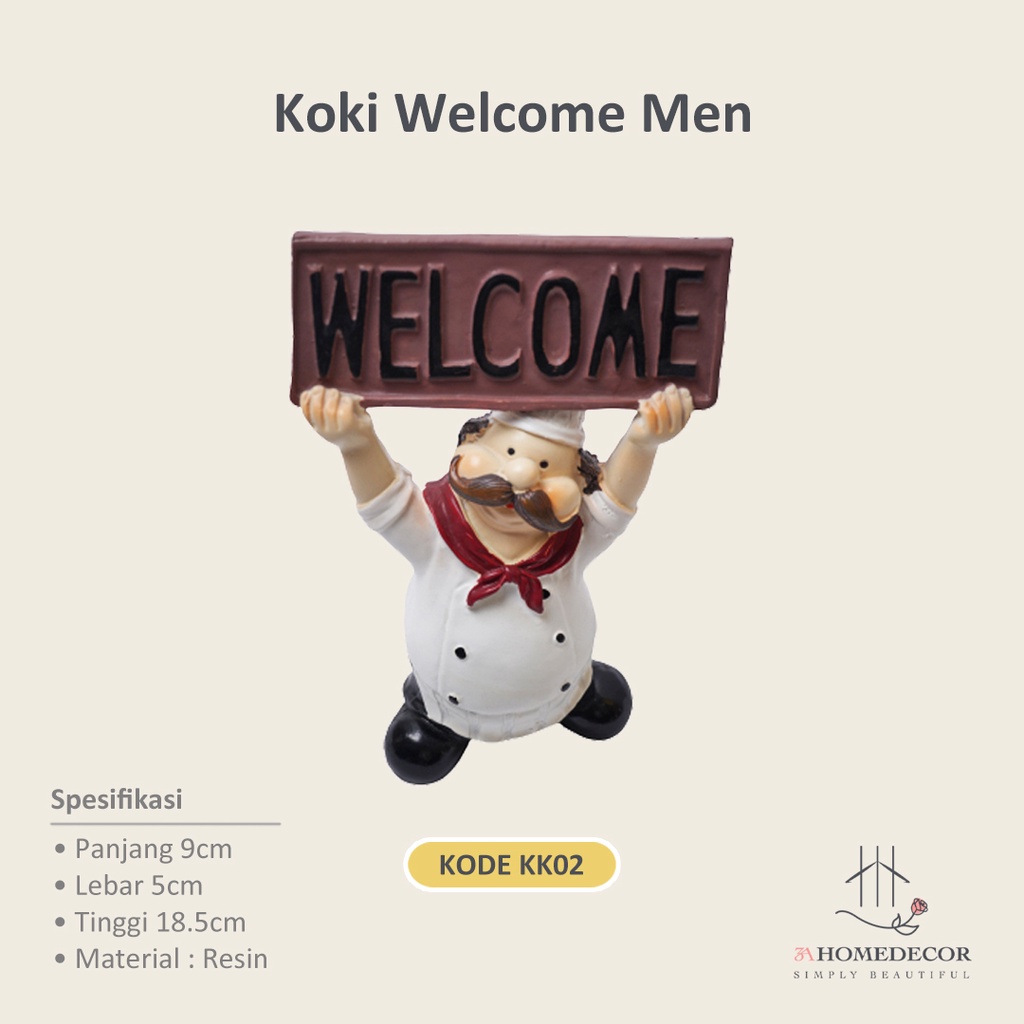 pajangan koki welcome men