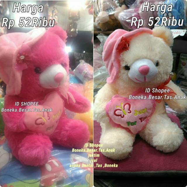 Tedybear Boneka Teddy Bear Love Cinta Bertopi