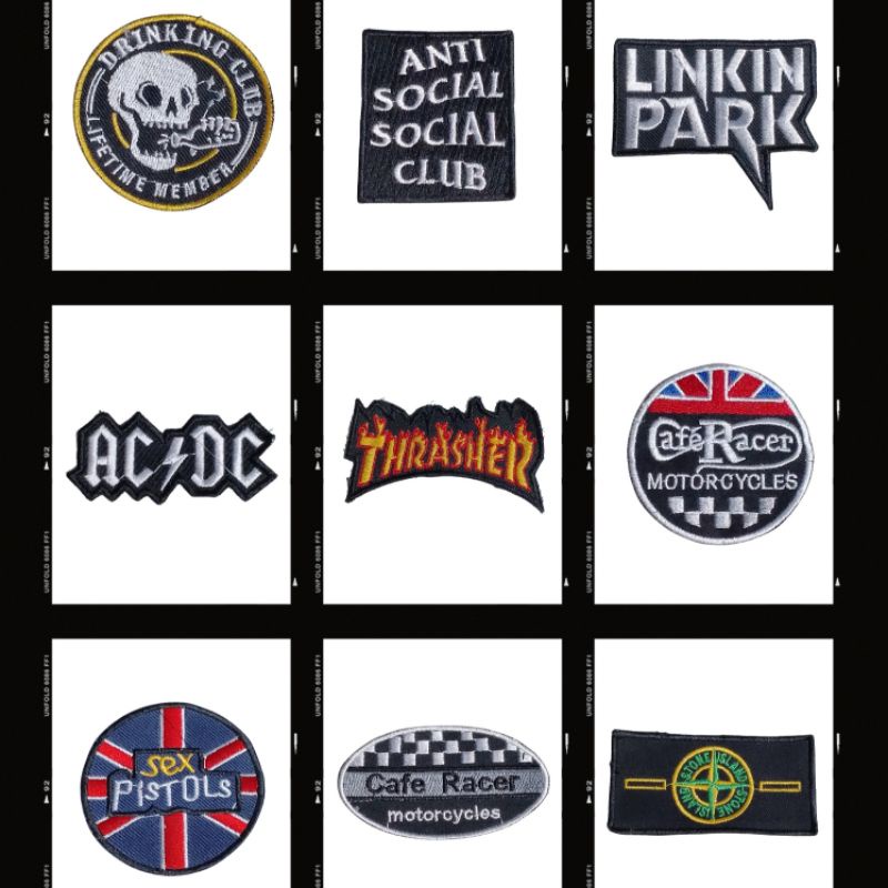 Patch Emblem Musik/Patch Bordir Tengkorak Serem