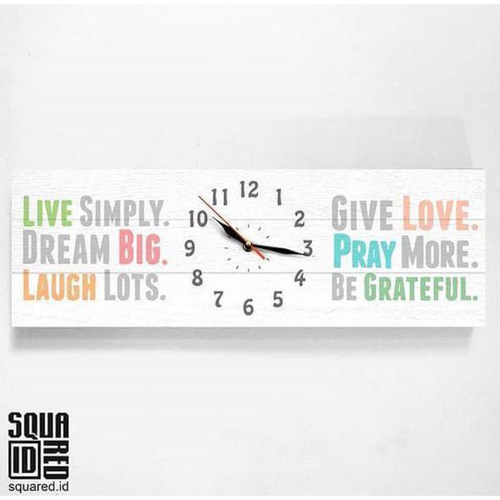 Jam dinding - live simply 90x30