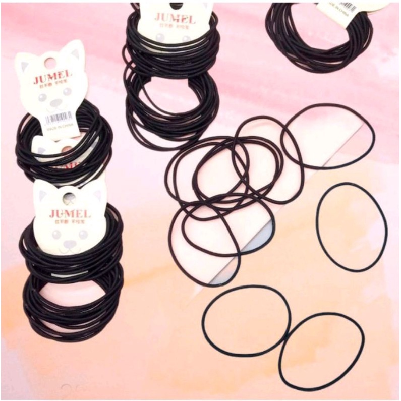 Ikat Rambut Cacing Polos Elastis isi 10pc
