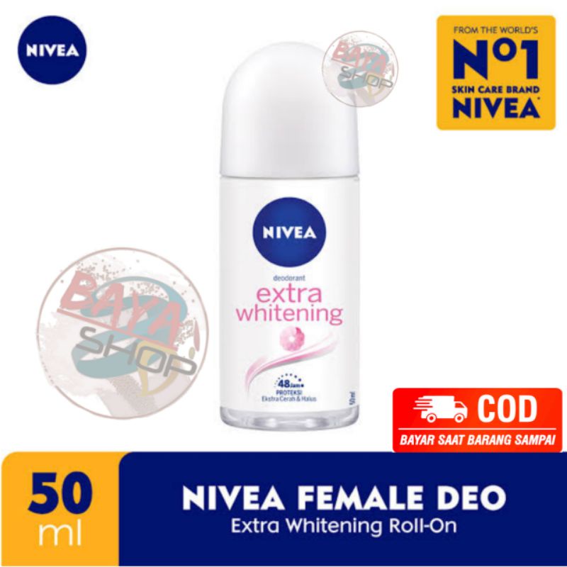 ❤️BAYA❤️NIVEA Deodorant Roll On Extra White 50ml/25ml