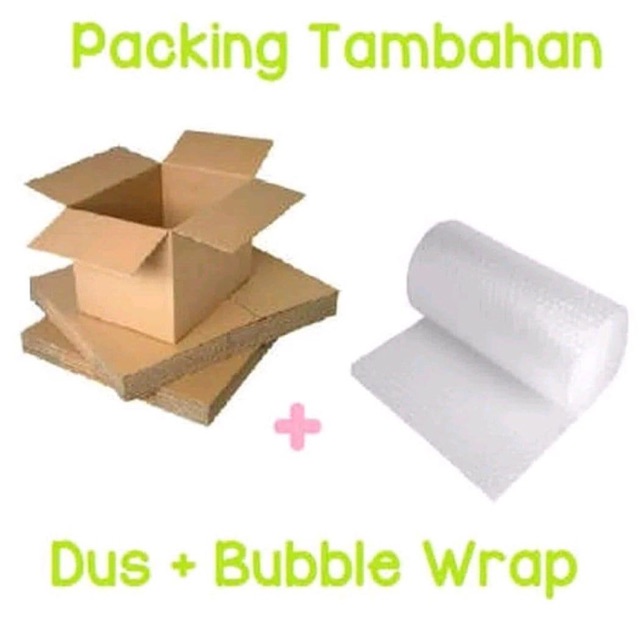 Paking extra paking tambahan bubble wrap dan karton