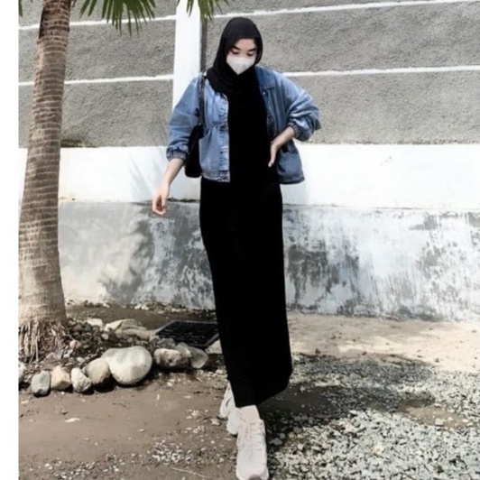 INNER DRESS SPAN RAJUT / BASIC LONG INNER / BASIC DRESS - Lans Fashion