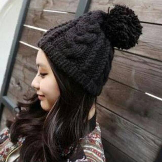 Pom beanie knit import
