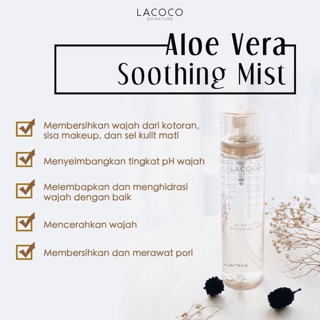 Lacoco aloevera shooting mist sebagai toner - pembersih make up