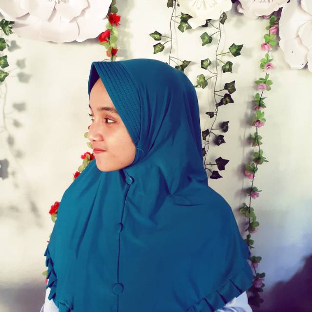 Khimar rempel kancing jersey
