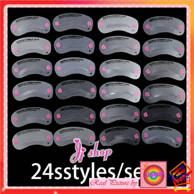 Set alat cetak alis 24 model