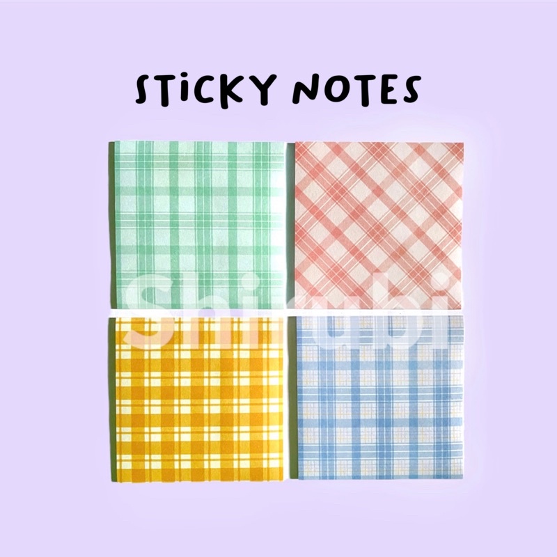 Sticky Notes Basic Pattern Notes Motif Garis DIY Scrapbook