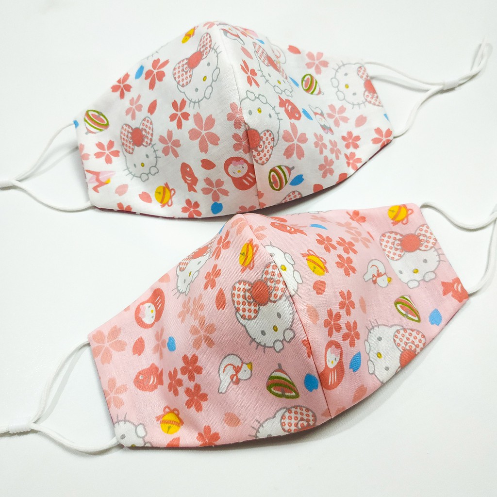 Masker Katun Motif ( HELLO KITTY )