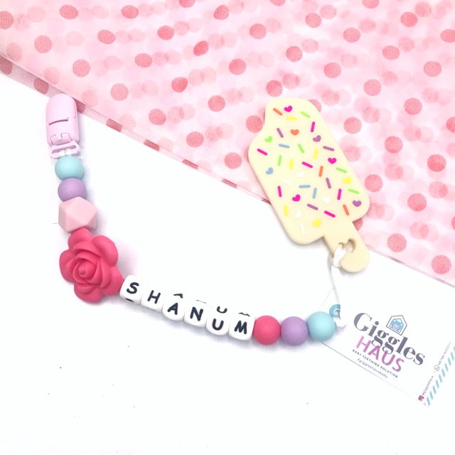 Pacifier clip teether gigitan eskrim (custom order)