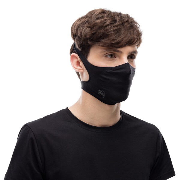 BUFF MASKER PRIA WANITA FILTER MASK SOLID BLACK