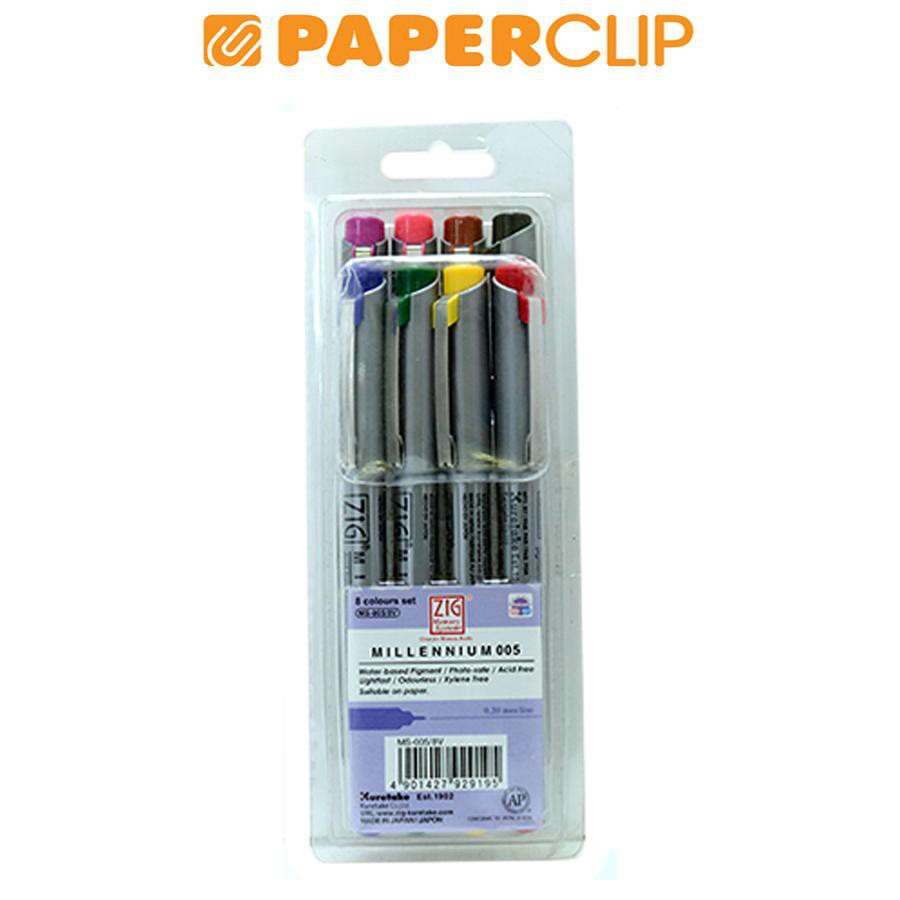 PEN BRUSH ZIG KURETAKE MEMORY SYSTEM MILLENIUM SET MS-005 8COLOR