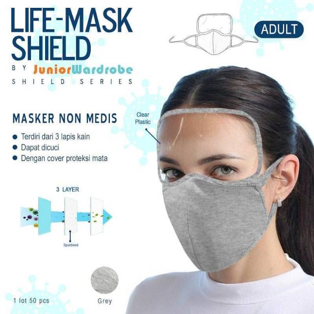 Masker shield dewasa premium quality realpick