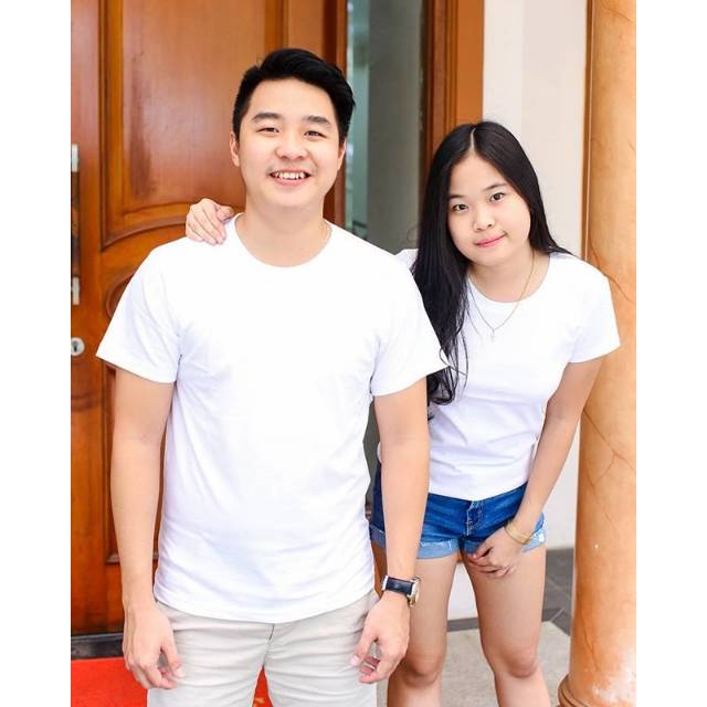 kaos polos couple putih