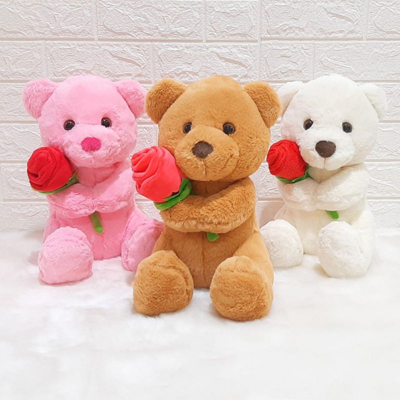 BONEKA TEDDY BEAR W/ROSE