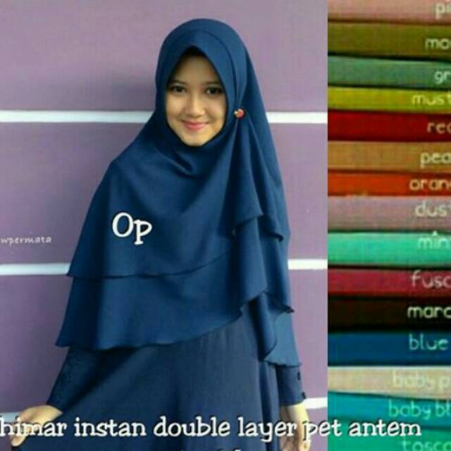 Khimar instan double layer pet  antem