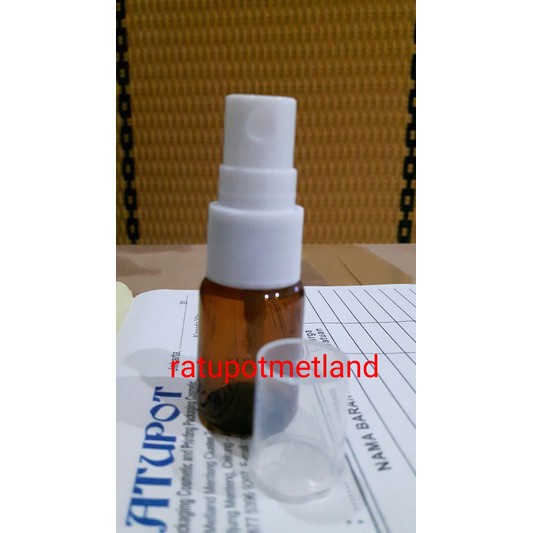 botol 10 ml kaca coklat tipis sprey putih