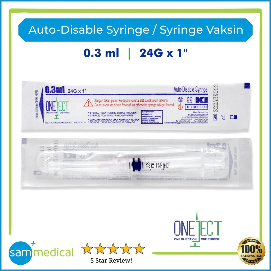 One ject Syrnge 0.3ml @10pcs