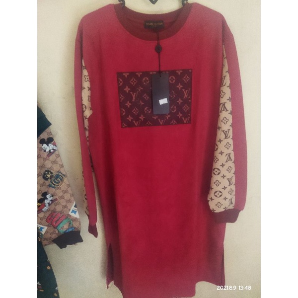 tunik bahan suede