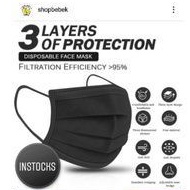 masker hitam earloop
