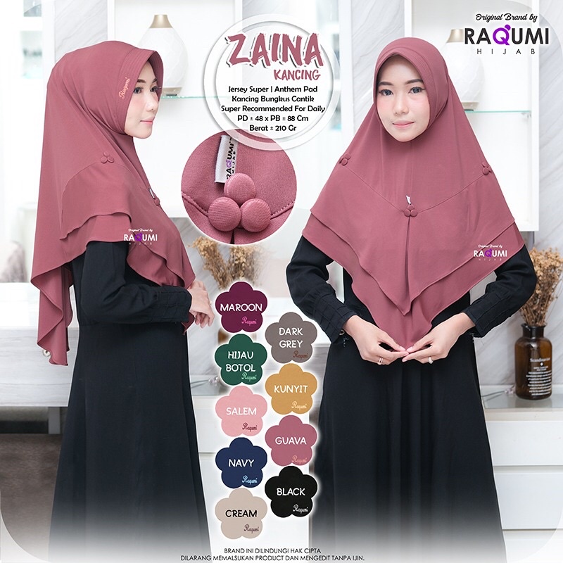 HIJAB RAQUMI ZAINA KANCING